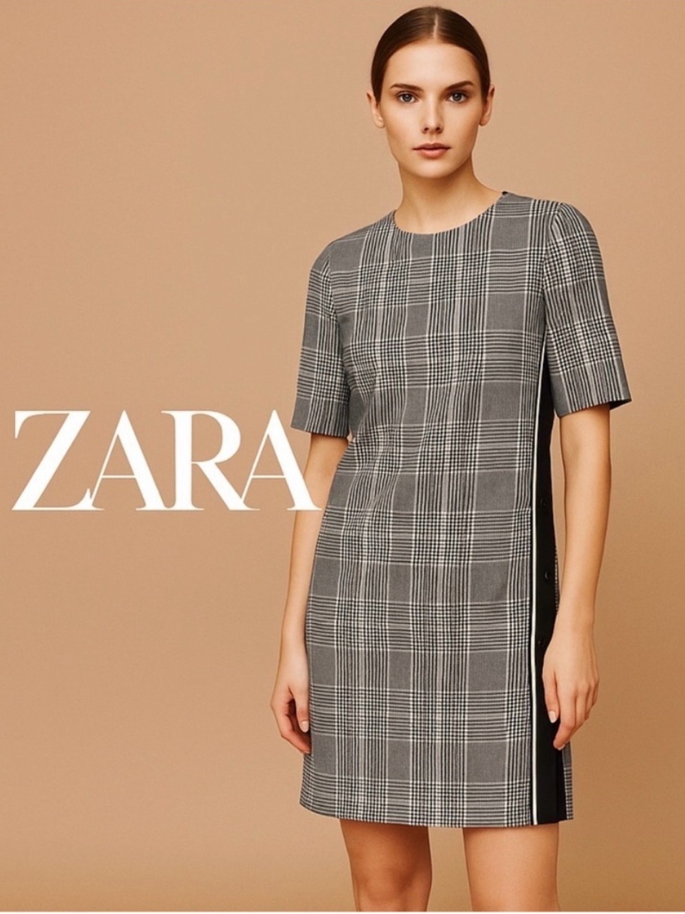 Zara TRF Collection Plaid Mini Dress XS